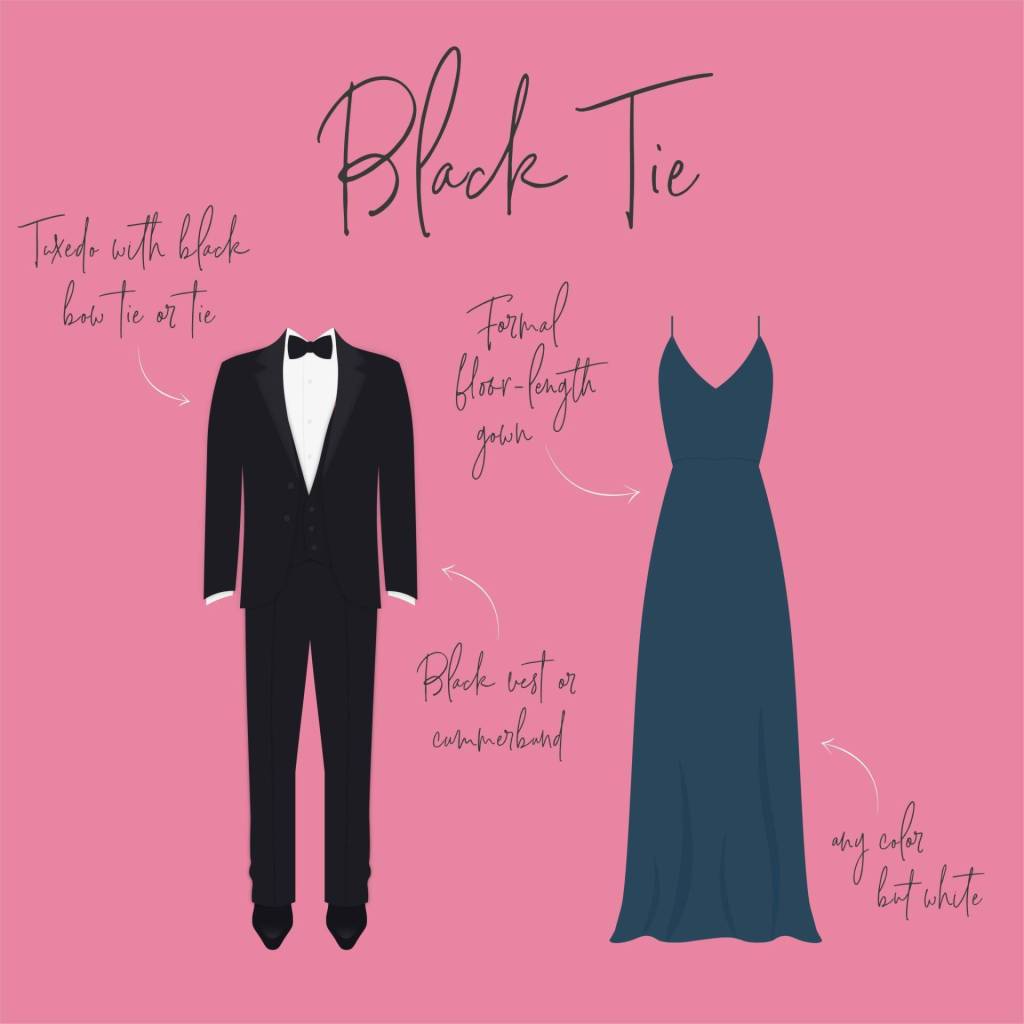 wedding guest attire - black tie