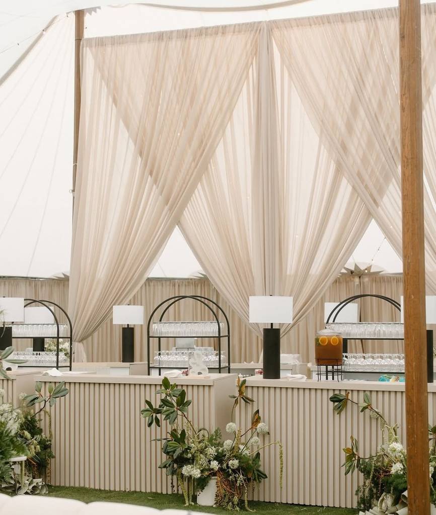 Draping is the ultimate trend for 2025! Whether it’s transforming a room or elevating a tented space, draping adds effortless